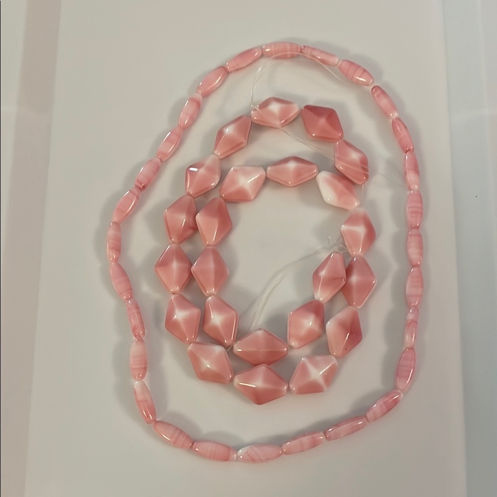 Vintage Elegant Czech Glass Pink Beads